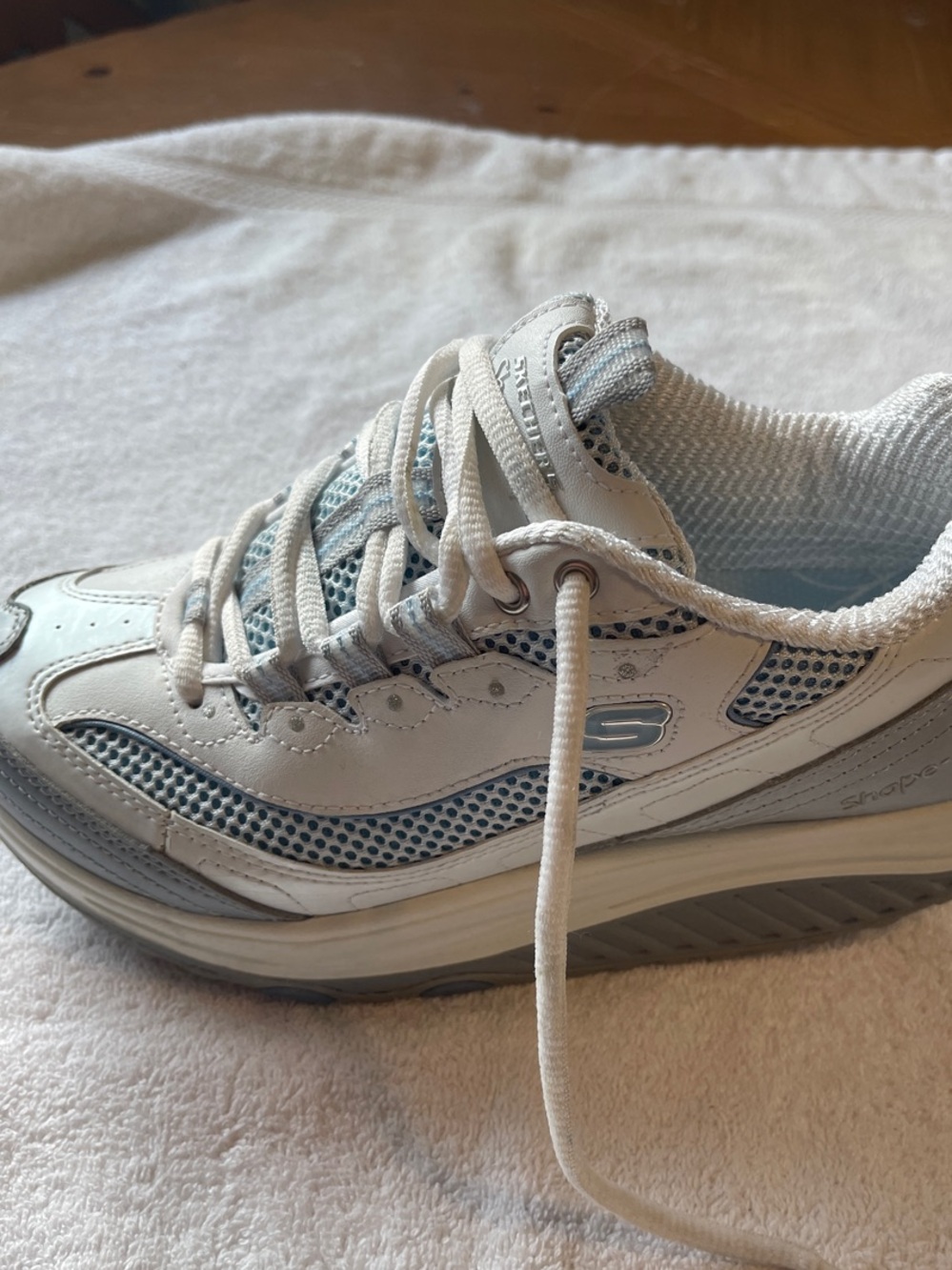 Skechers Shape-Up-Jump Start Walking Sneaker White/Blue/Gray size 6 - Picture 3 of 7